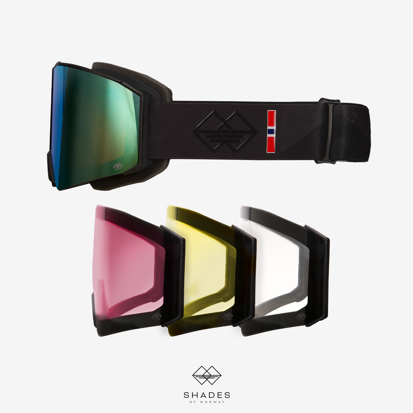 Shades Racing Alpinbrille – Fire Utskiftbare Linser